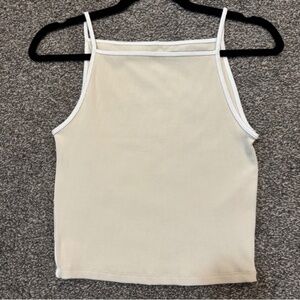 Abercrombie and fitch beige/cream ribbed square neck tank top